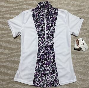 Kerrits Equestrian Cooltek SS Close Contact Riding Shirt-S-Purple Floral NWT